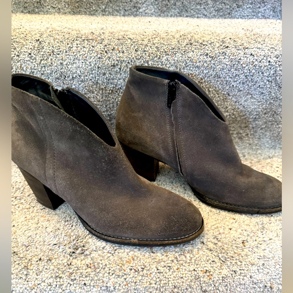 Paul Green Delgado Gray Leather Ankle Booties Women’s Size UK 5/US 7.5